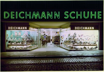 Die Deichmann-Filiale in den Düsseldorfer Ackerstraße in den 60er Jahren.