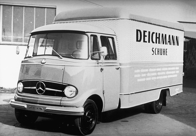 Erster Deichmann-Lastwagen zu Beginn der 60er Jahre.